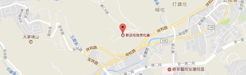 Map of XinDian Refuse Incineration Plant